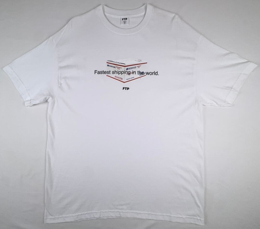 FTP Fastest Shipping in the World USPS Graphic T-Shirt White XL Made in USA